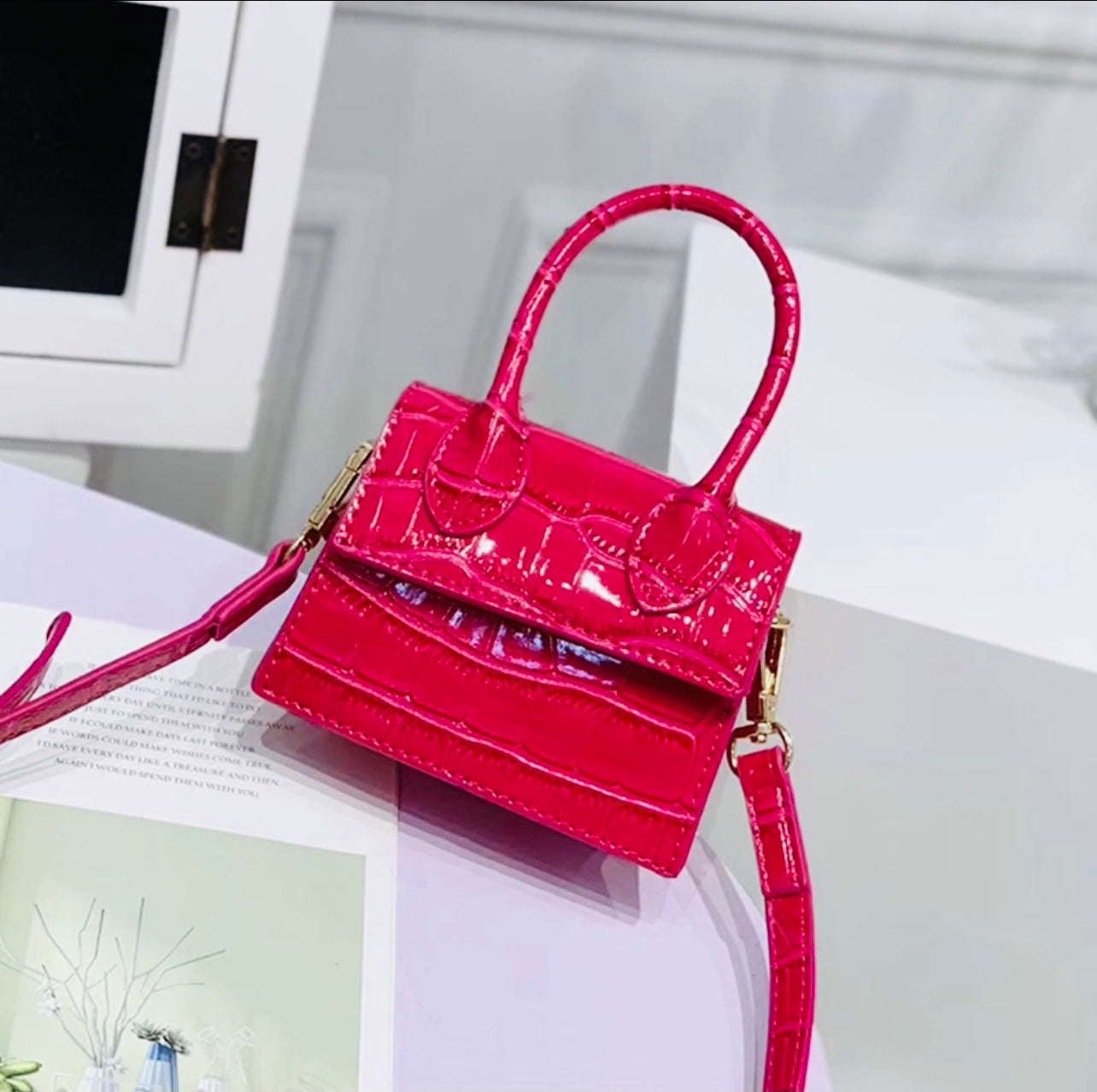 Mini Croc Crossbody Purse