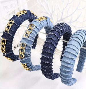 Denim Headbands w/ Gold